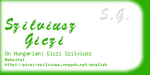 szilviusz giczi business card
